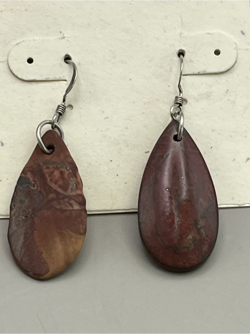 Handcrafted Brown Teardrop Stone Earrings - Natural Women Jewelry